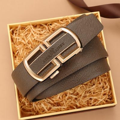 Nouvelle Ceinture Homme Boucle Automatique Cuir Véritable Ceinture en Vachette Affaires Décontractées Âge Moyen et Jeune Ceinture Simple Tendance pour Jeans