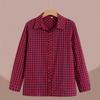 Spring/Autumn Plaid Loose Long-Sleeve Shirt for Women Aged 50-60