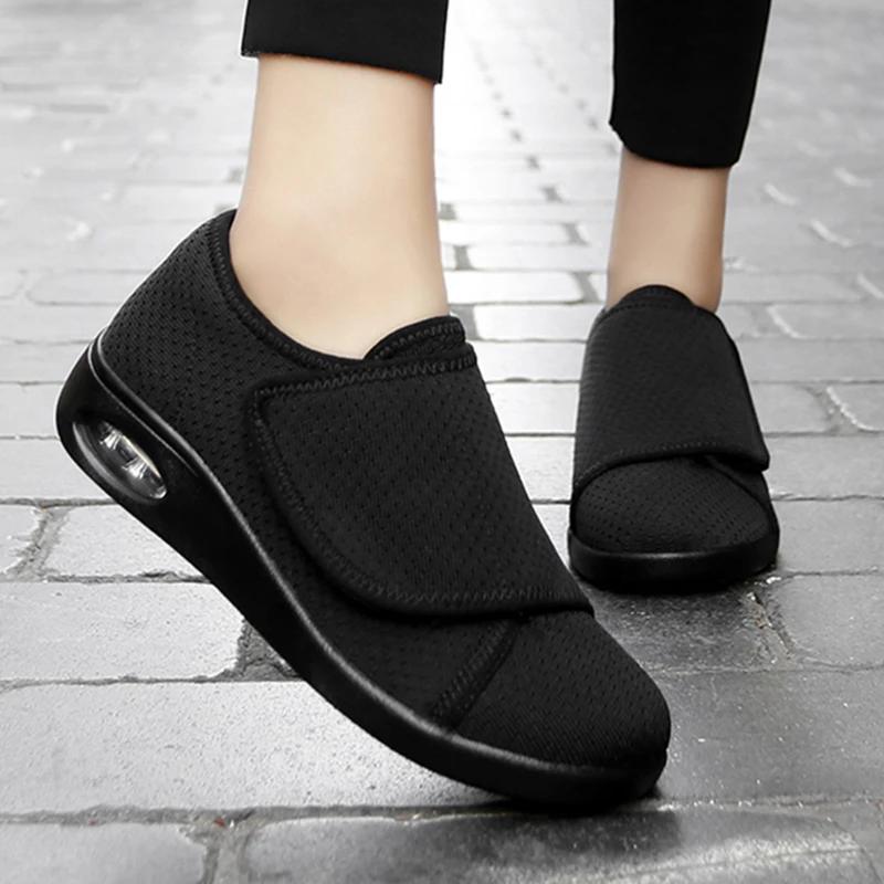 Sneaker Damen Orthopädie Breite Füße Geschwollen Walking Freizeitschuhe Hallux Valgus Anpassen Weich Bequem Diabetikerschuhe für Frauen