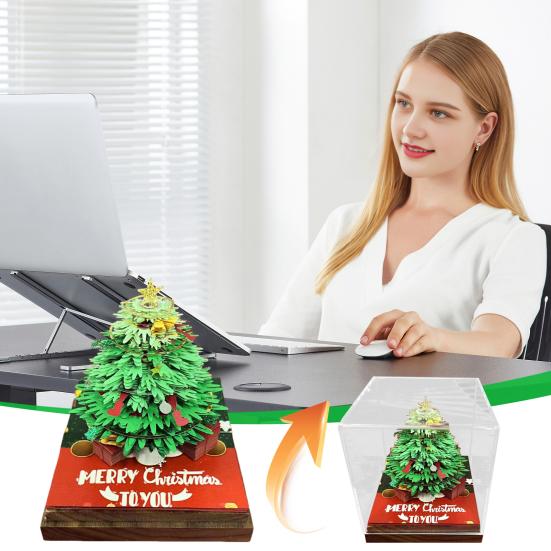 3D Christmas Tree Calendar Memo Pad 2026 Desk Time Piece Calendar Tear Away Paper Carving Art DIY Sticky Note Desktop Decoration for Christmas