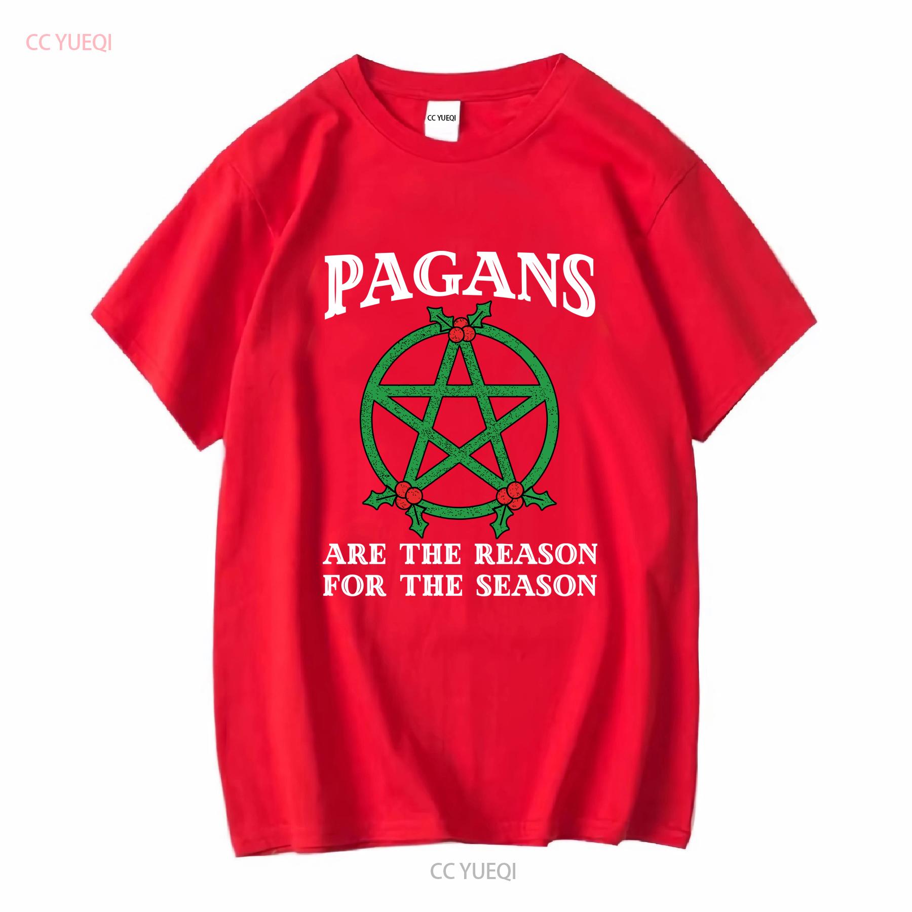 Pagans are The Reason for Season Christmas Vintage T Shirt Xmas long or short sleeves vintage Washed Breathable Soft Slightly S
