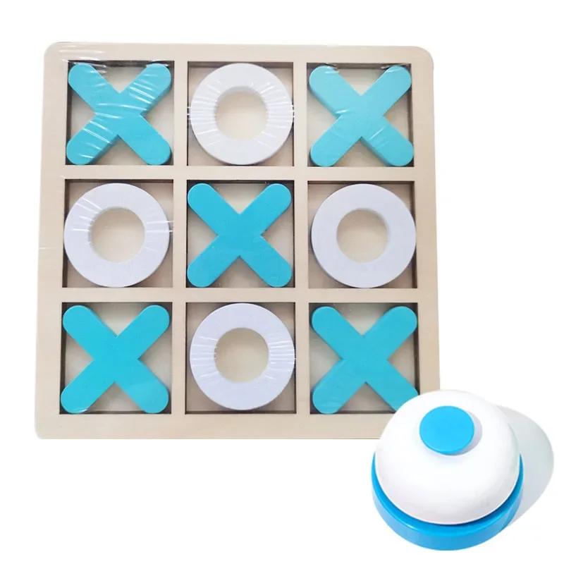 2pc Montessori Wooden Toy Mini Chess Play Game Jigsaw Board Games Early Educational Interaction Toys for Kids Party Battle Games