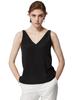 Janeouli Tank Black Women's Top, Camisole, Underwear, V-Neck, Comfortable, Breathable, Stretchy, Basic, Polyester,