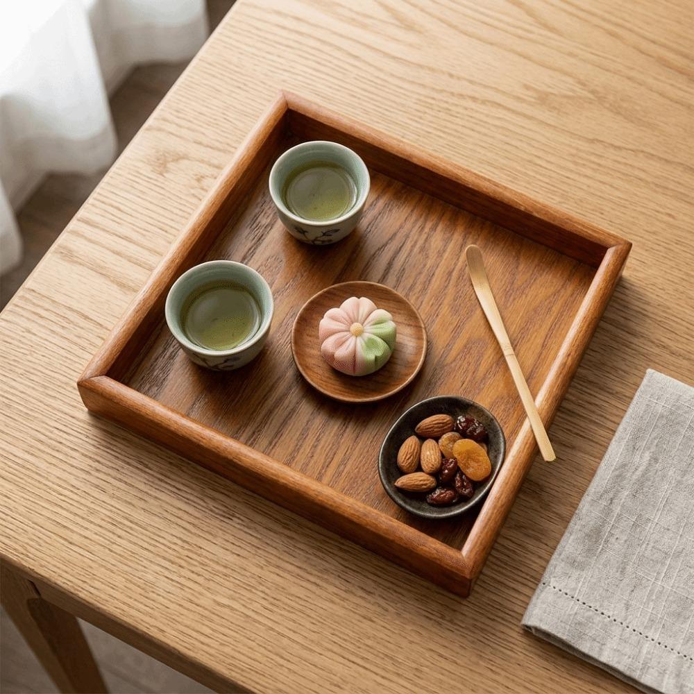 Solid Wood Serving Tray Smooth Food Tray Portable Appetizer Tray Cafe Restaurant