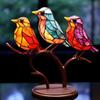 Birds On Branch Statue Acrylic Collectibles Tree Branch Birds Sculptures Holiday Gifts Home Decor for Office Cabinets Bookshelf
