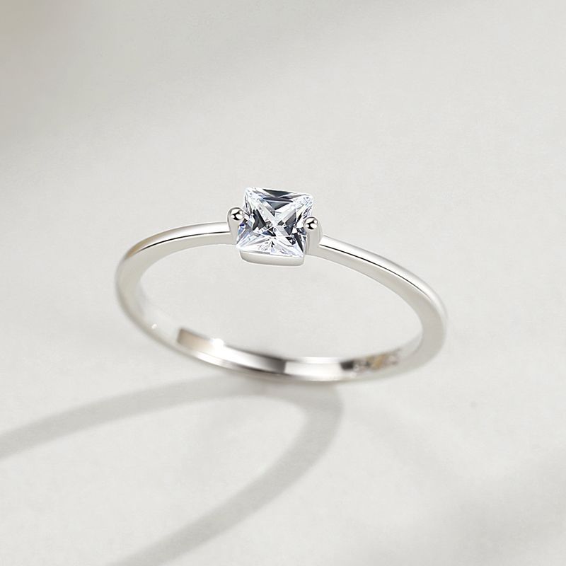 Tancise Classic 925 Sterling Silver  Zircon Ring Ladies Jewelry Wedding Promise Party Gift
