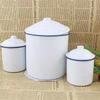 Retro Enamel Coffee Mug with Lid