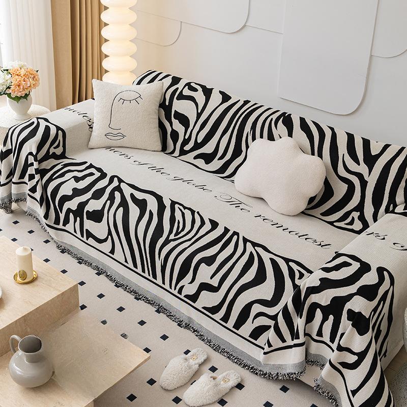 Zebra Pattern Chenille Sofa Cover Cloth Four Seasons Universal One-Piece Sofa Cushion