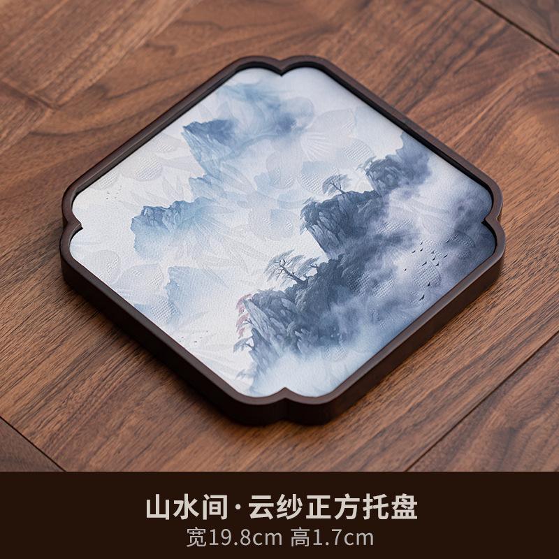 Wolken Garn Doppelstich Bambus Holz Tee Tablett Japanische Küche Tisch Kaffee Aufbewahrungsbrett Tee Möbel Geschirr zum Servieren Cha