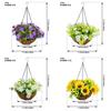 Artificial Flower Hanging Basket With Silk Flowers For Home Decor And Living Room Display
