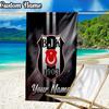 Custom Name BJK Football Crest  Beach Towel - Soft, Ultra-Absorbent Microfiber, Lightweight, Perfect for Beach, Parties, Travel, Camping