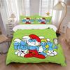 Smurfs' Print 3Pcs Bedding Setduvet Cover With 2 Bedropillowcase Home Birthday Gift