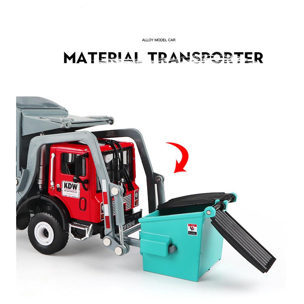 1/24 Scale Alloy Transporter Garbage Vehicle Truck Diecast Car Model Toys Gift