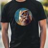 T-Shirt Men Owl Portrait Motif Cotton Size XS To 5XL