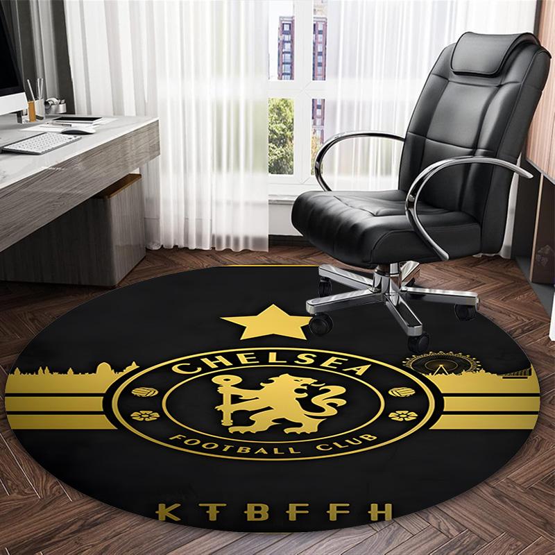 1pc C-Chelsea  Carpet, Round Rug, Comfortable, Suitable for Entryways, Living Rooms, Office, And Bedrooms, Christmas Decoration