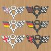 3d Metal American V8 United Kingdom Germany USA National Flag Logo Car Bumpers Side Badge Rear Trunk Sticker ID Plate Sticker Car Accessories
