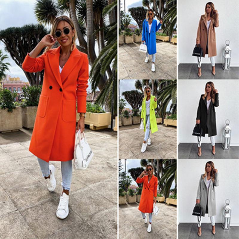 Ladies Work Pocket Full Trench Coat Womens Button Office Blazer Suit Casual  Jackets – acquistare a basso prezzo nel negozio online Joom