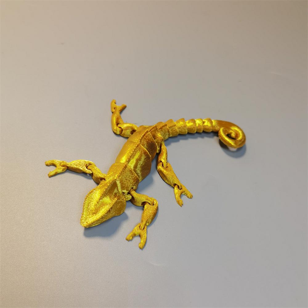 Multi-Color 3D Printed Chameleon Toy Ornaments - Colorful Animal Doll for Christmas & Children's Day