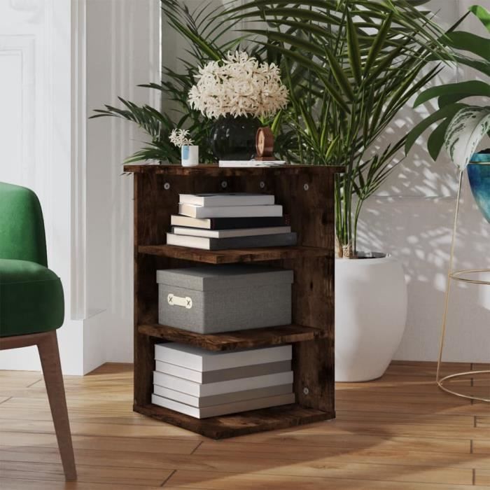 826366 vidaXL Armoire latérale Chêne fumé 35x35x55 cm Bois d'ingénierie
