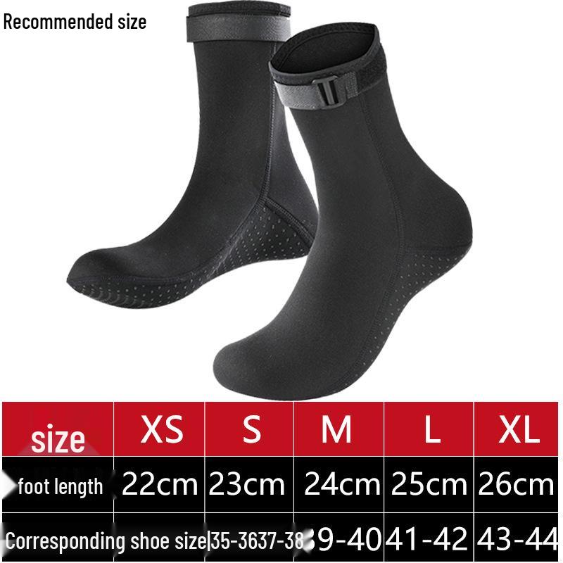 

3MM Non-Slip Diving Socks - Waterproof, Warm, Long Tube Beach Socks for Men and Women L чёрный