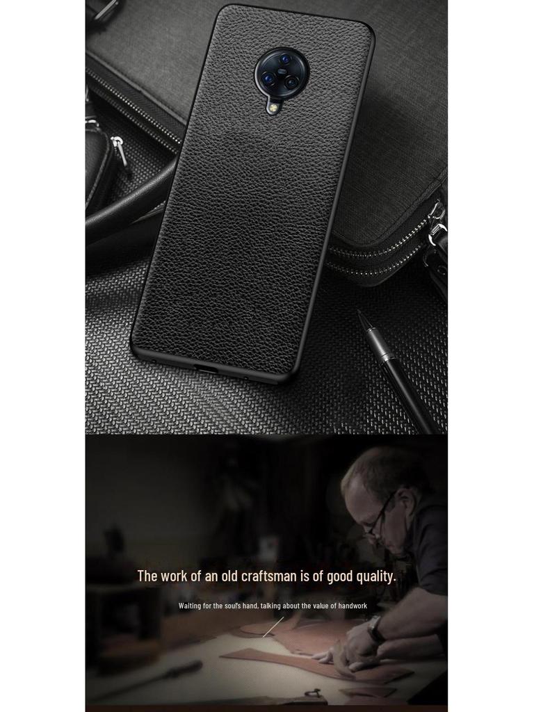 Echtes Leder Vivo Nex3/Nex3s Litschi-Muster Vollständige Abdeckung Hülle