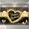 1pc, 2D flat, birthday gold heart-shaped polyester backdrop, a perfect party decoration for home or room birthdays. wsj