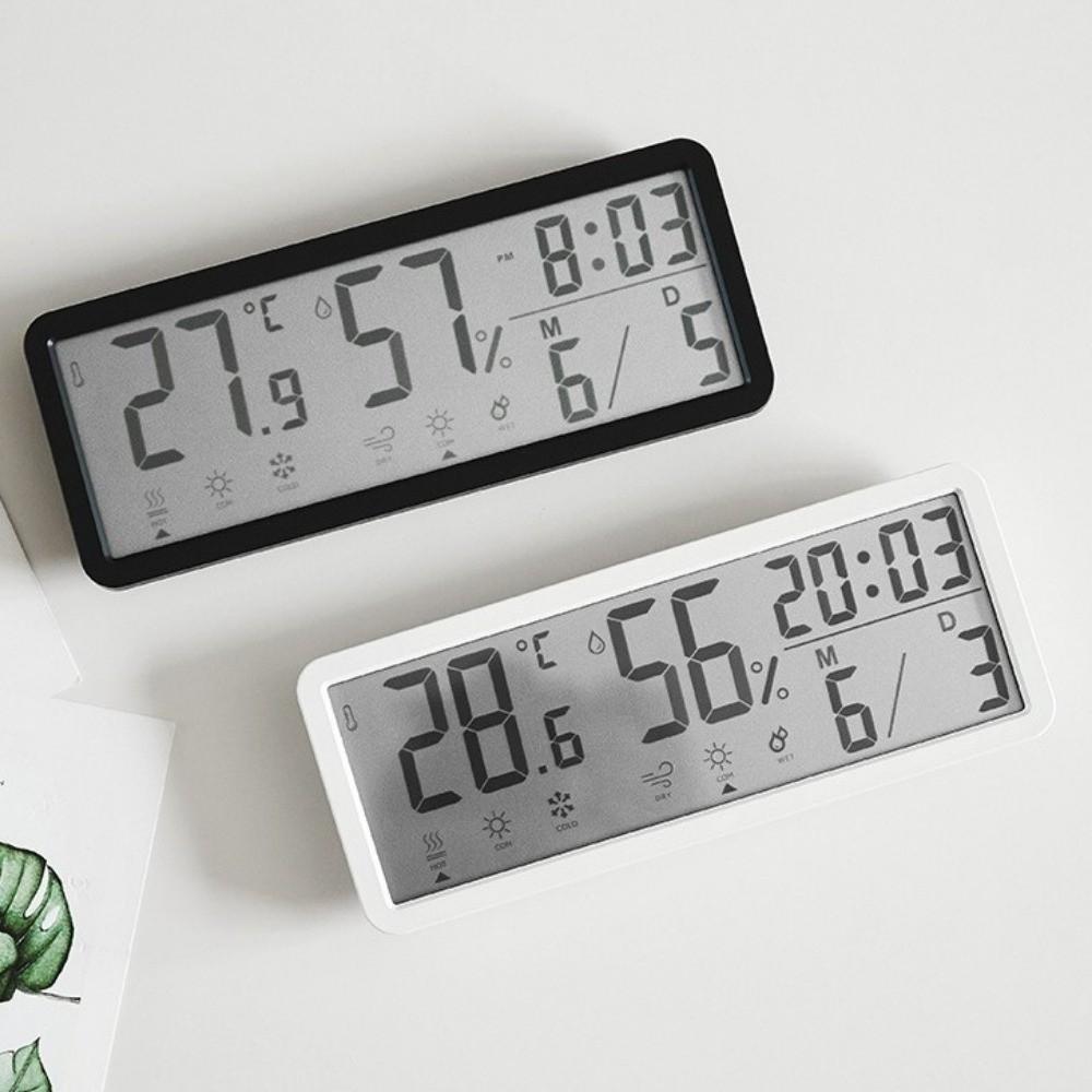 Temperature LCD Digital Wall Clock Humidity Desktop Clock Electronic Clock  Office Decoration