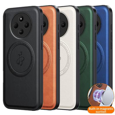 Custodia Magnetica con Ricarica Wireless in Ecopelle PU per Xiaomi Redmi 14C 4G Cover Protettiva Guscio Posteriore Rigido Coque
