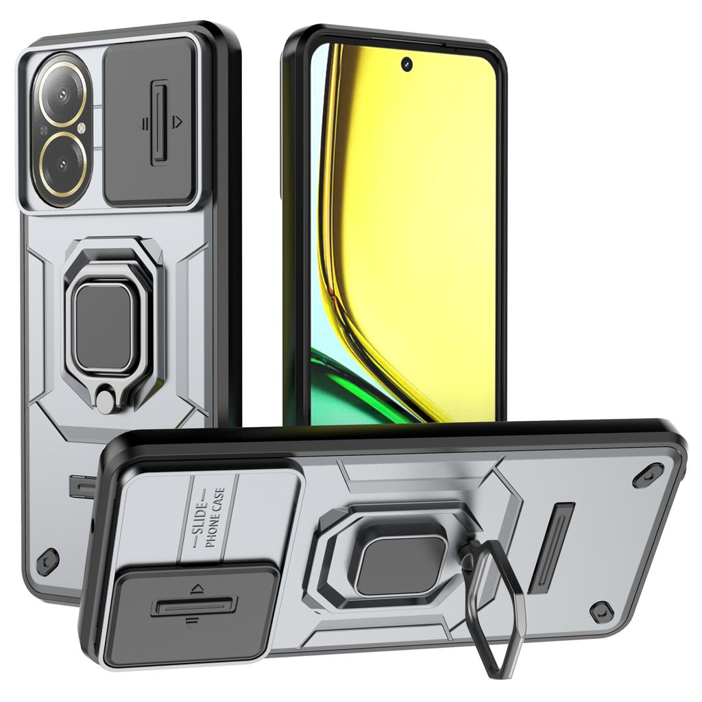 For Realme C67 4G Case PC+TPU Slide Lens Lid Phone Cover