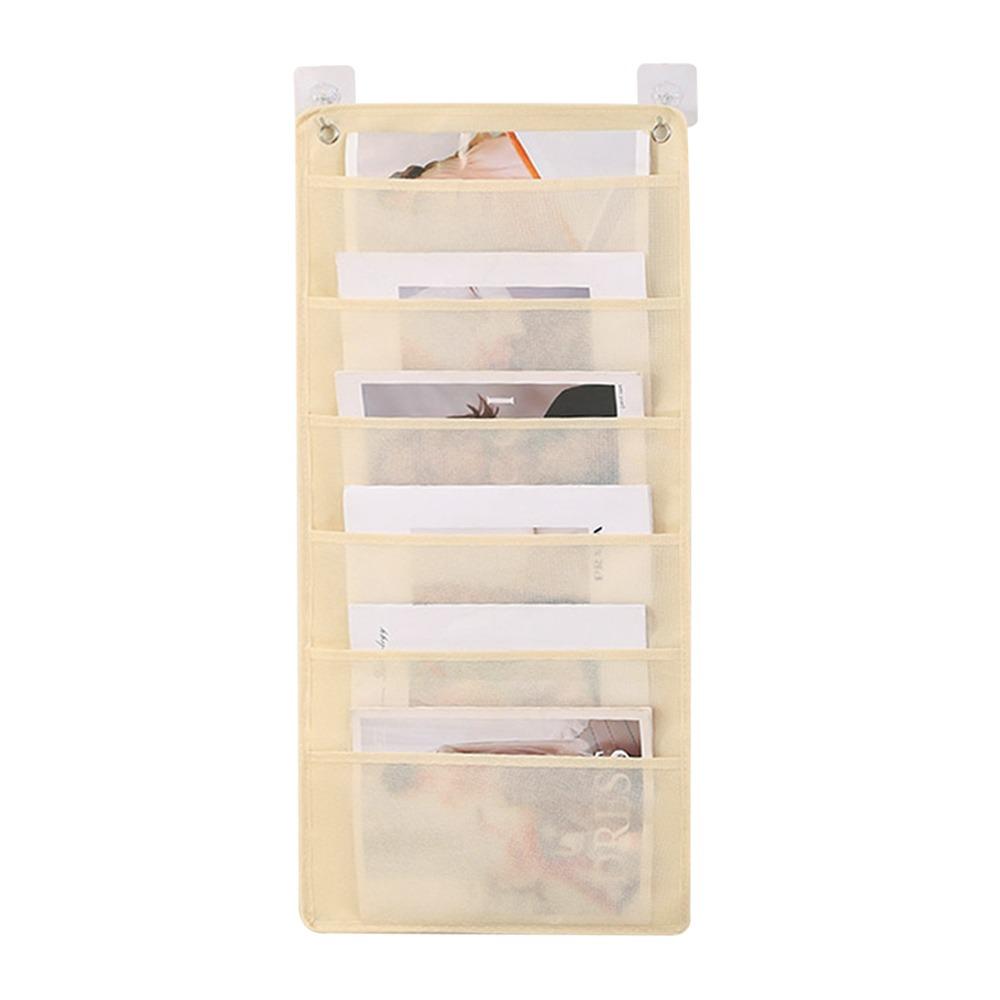 Non-woven Fabric Document Hanging Storage Bag 3/6/9-layer Folding Hanging File Large Capacity Pocket Chart Deskside Hanging Bag