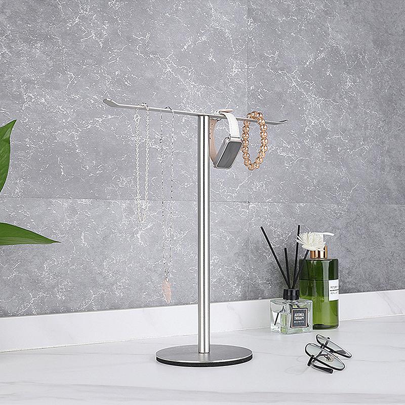 

T Shape Hand Towel Holder Stainless Steel Vertical Towel Rack Rust-resistant With Heavy Base Bathroom Kitchen Storage Holder серебряный