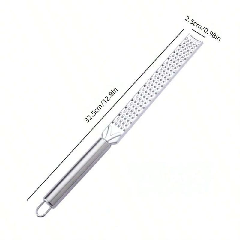 1pc Portable Stainless Steel Citrus Zester & Lemon Grater With Long Handle - Perfect For Chocolate, Cheese & Fruit Peeling