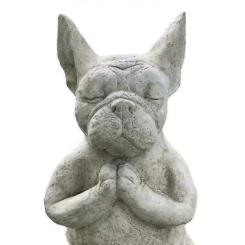 Outdoor French Bulldog Garden Statue Meditation Resin Craft Dog Memorials Dog Figures