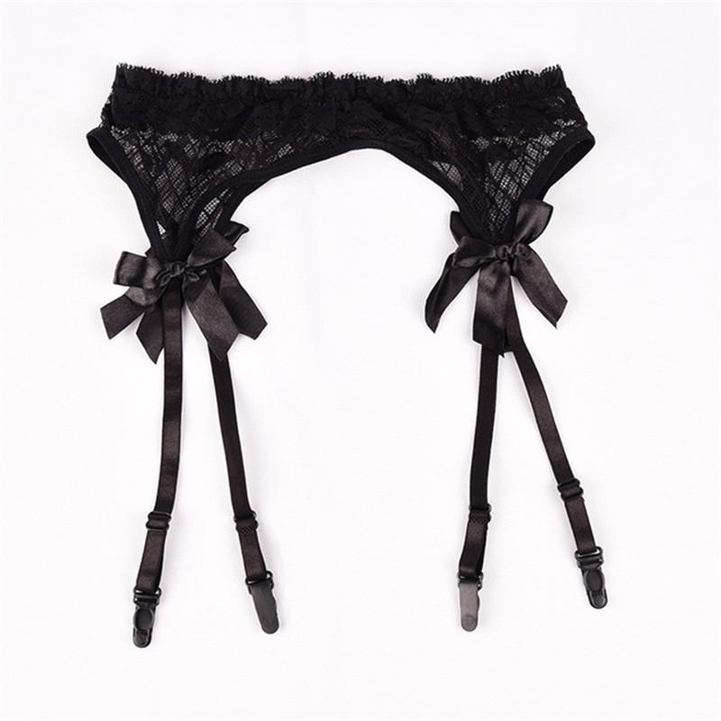 Women'S Sexy Underwear Large Size Lace Garters Lovely Bow-Knot High Elastic Waist Belt For Thigh High Stockings Erotic Costumes