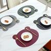 6/4pcs Bear Leather Placemat Cartoon Cat Head Insulation Pad Restaurant Hotel Plate Mat Coffee Coaster Dining Table Decor Mat