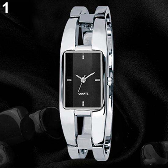 Women's Square Dial Changing Color Bracelet Bangle Quartz Fashion Wrist Watch