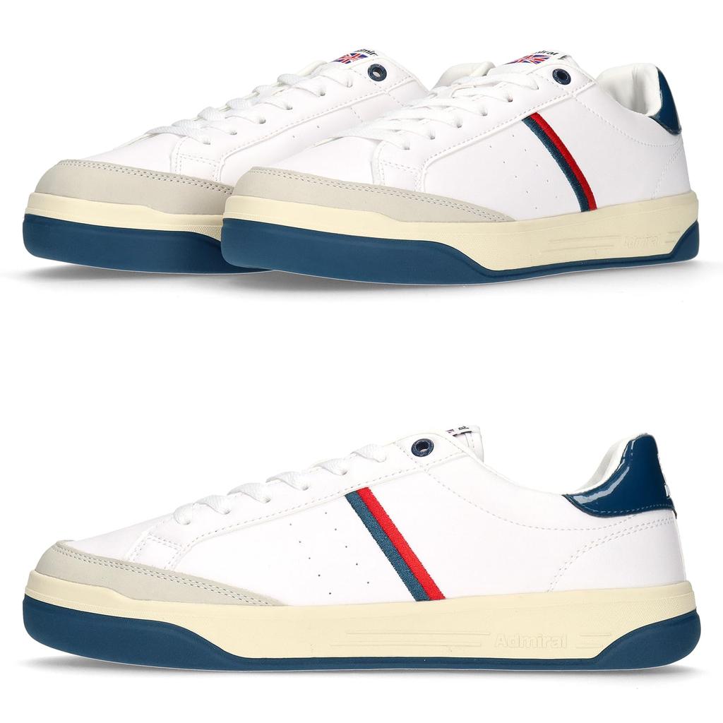 Admiral MERTON AD826 Herren-Sneakers, Weiß/Marineblau, Größe 27,0 cm
