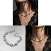 Moonstone Thorns Chain Necklace For Women With Geometric Design And Lockbone Style Perfect For Party Wear