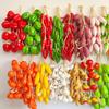 Realistic Hanging Vegetable String: Chili, Potato, Corn, Garlic, Peanut Props for Yard or Restaurant Decor