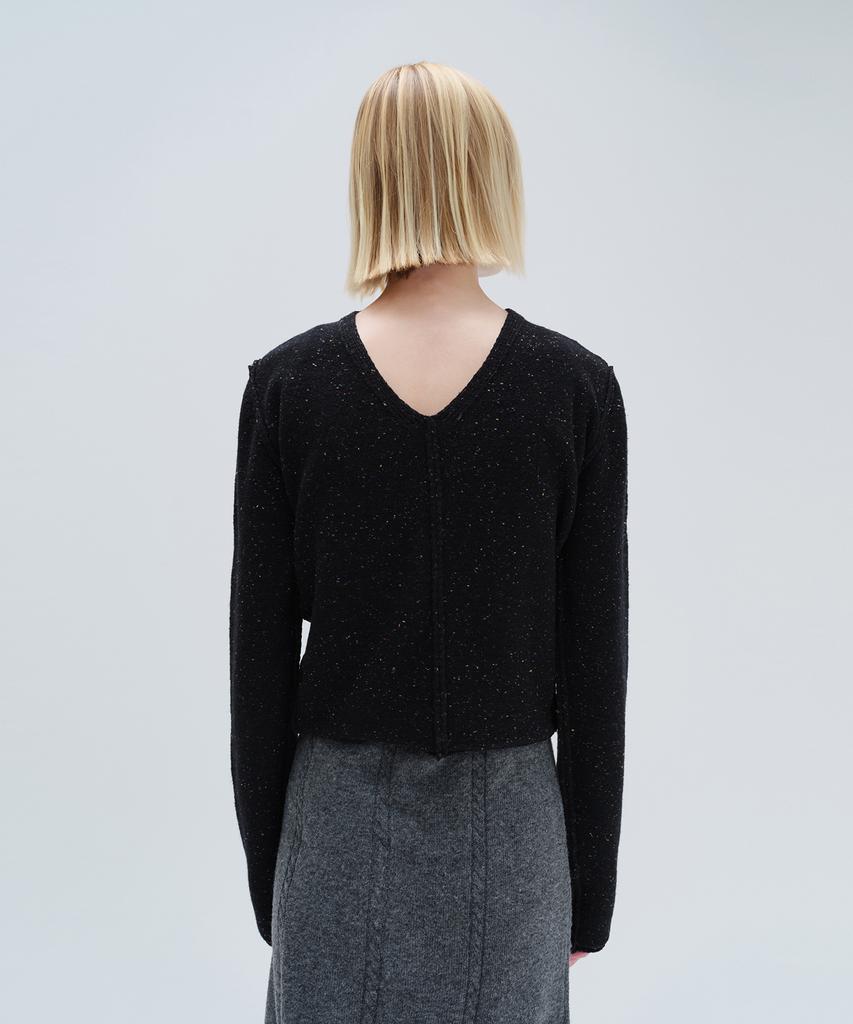 Daiaegeuneol V Neck Lace Up Knit (Black)