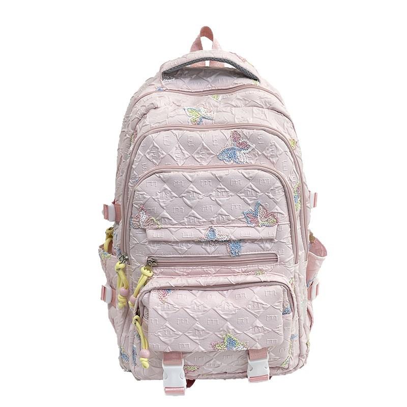 Schoolbag Female Junior High School Students' High capacity High School Students' Backpacks Are High Value  Light and Simple Backpacks.