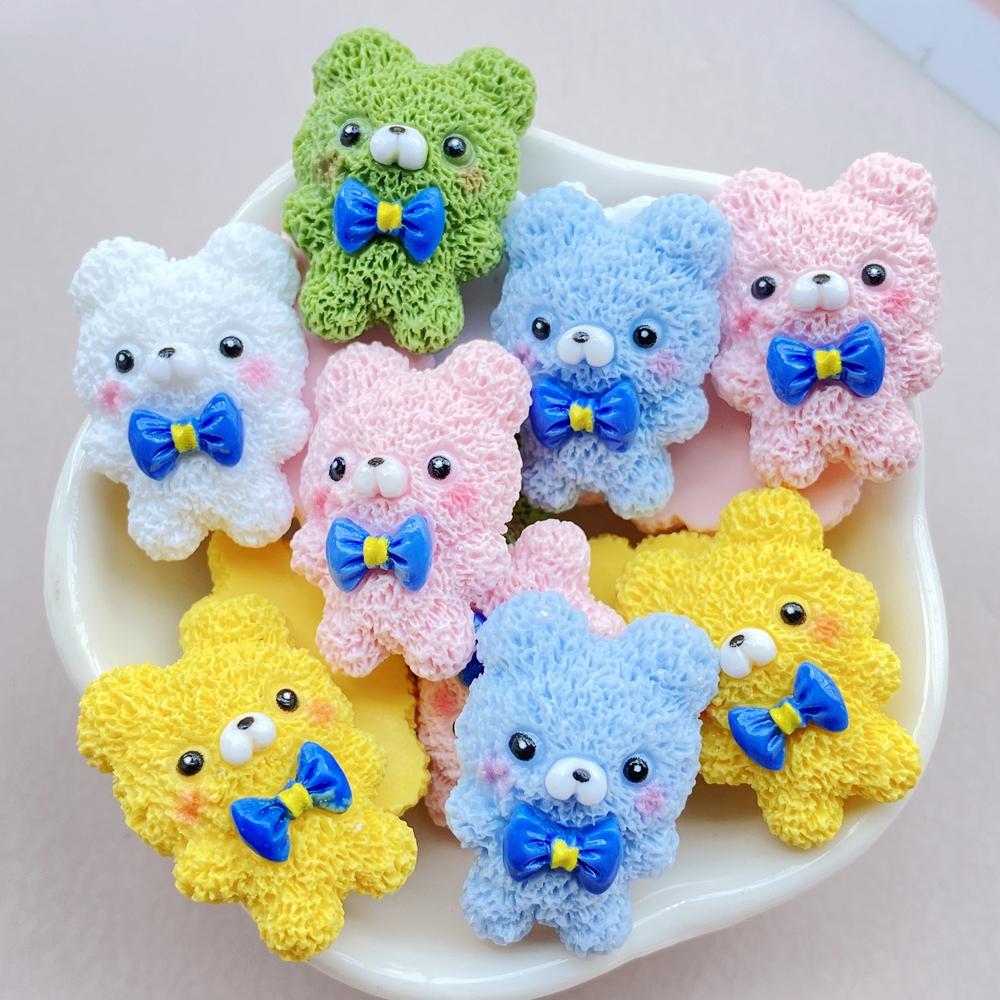 

10Pcs New Cute Resin Cartoon Bear Series Flat Back Scrapbooking DIY Jewelry Craft Decoration Accessories