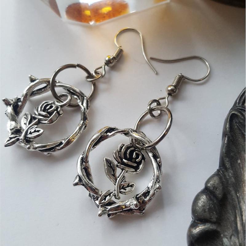 Gothic Thorns and Roses Earrings Fashion Collection