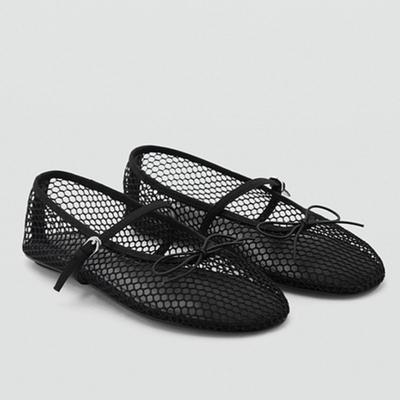 Fashion Mesh Summer Ballet Flats Shoes Women Buckle Strap Breathable 2025 New Flats Shoes Ladies Black Mary Janes Footwear Loafers