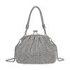 Shiny Rhinestone Crossbody Evening Clutch Bag with Chain