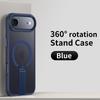 KEYSION 360 Hidden Metal Stand Magnetic Case for Magsafe for iPhone 17 Pro Max Air Transparent Matte Shockproof Phone Back Cover
