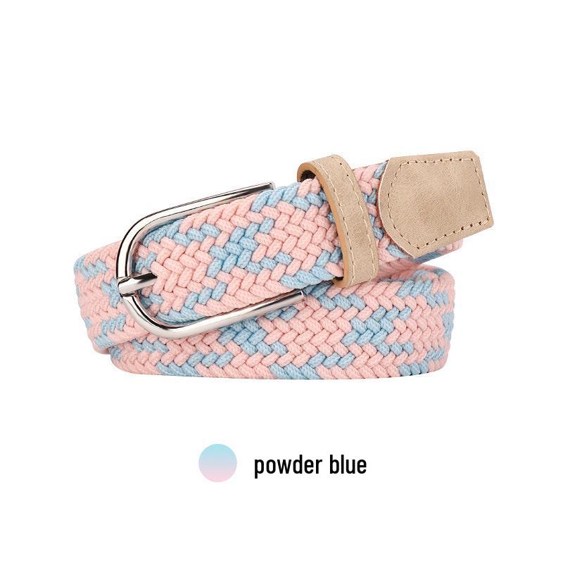 Women’s Punch-Free Elastic Belt: Versatile Canvas with Pin Buckle for Students