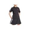 Adidas Originaler Bokstav Stripe Trykk Rund Hals Retro Kort Ermet T-skjorte Dame Topper Svart IU2420