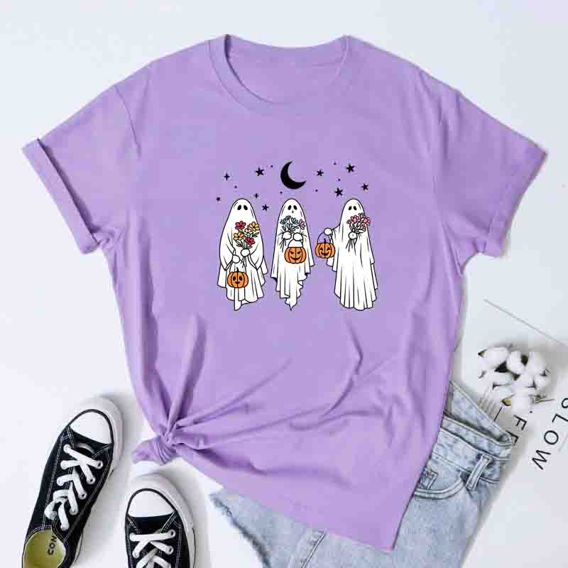 Retro Floral Ghost Squad TShirt Retro Unisex Spooky Season Fall Tee Botanical Cottagecore Haunted Garden Halloween Gift