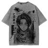 Manga Jujutsu Kaisen Printed T Shirt Okkotsu Yuta Washed Oversized T-shirt For Men's Clothing Summer Short Sleeve Cotton Tee Top